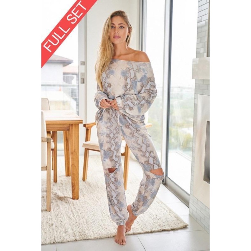 Snake Print Loungewear Set